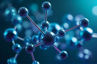Complex molecular structure graphic